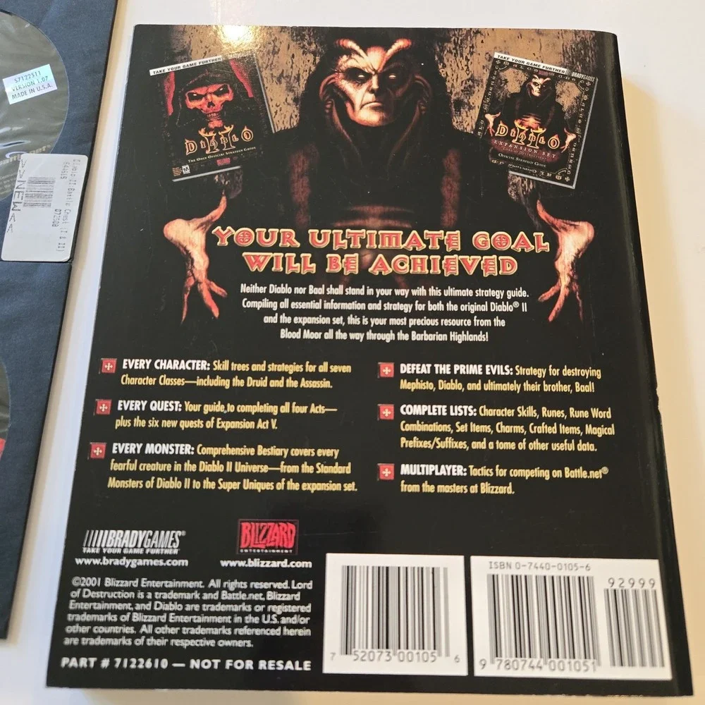 Diablo II Set For‎ Windows Mac 2000 Blizzard Video Games Guide Read